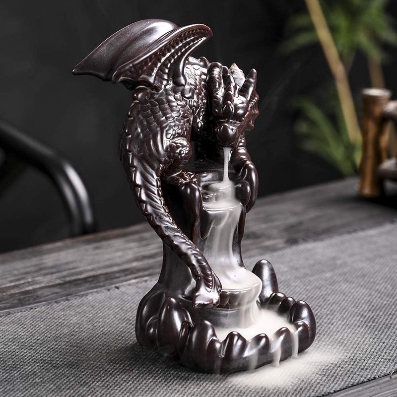 OTDCGI Dragon Backflow Incense Burner, Waterfall Incense Holder Ornamen Statue Fountain Home Decor - Image 5